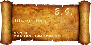 Bihary Ilona névjegykártya
